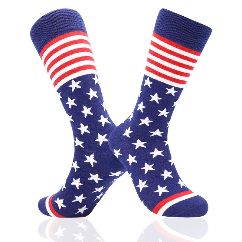 BISOUSOX American Flag Socks Mens Dress Socks 9-12 Funny Crazy Novelty Business Wedding Crew Groomsman President Sock - Image 3
